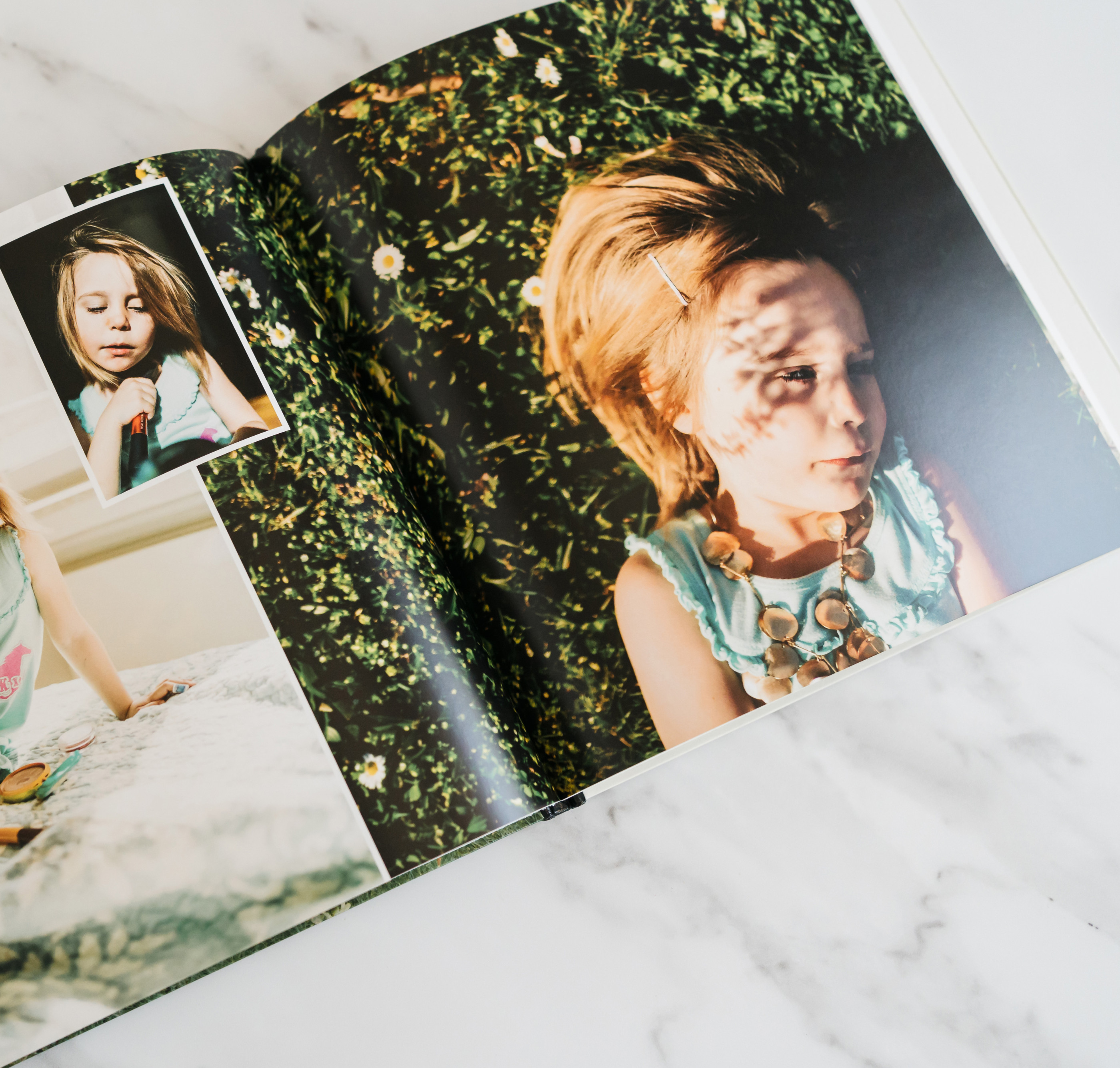 personalized photo album open flat