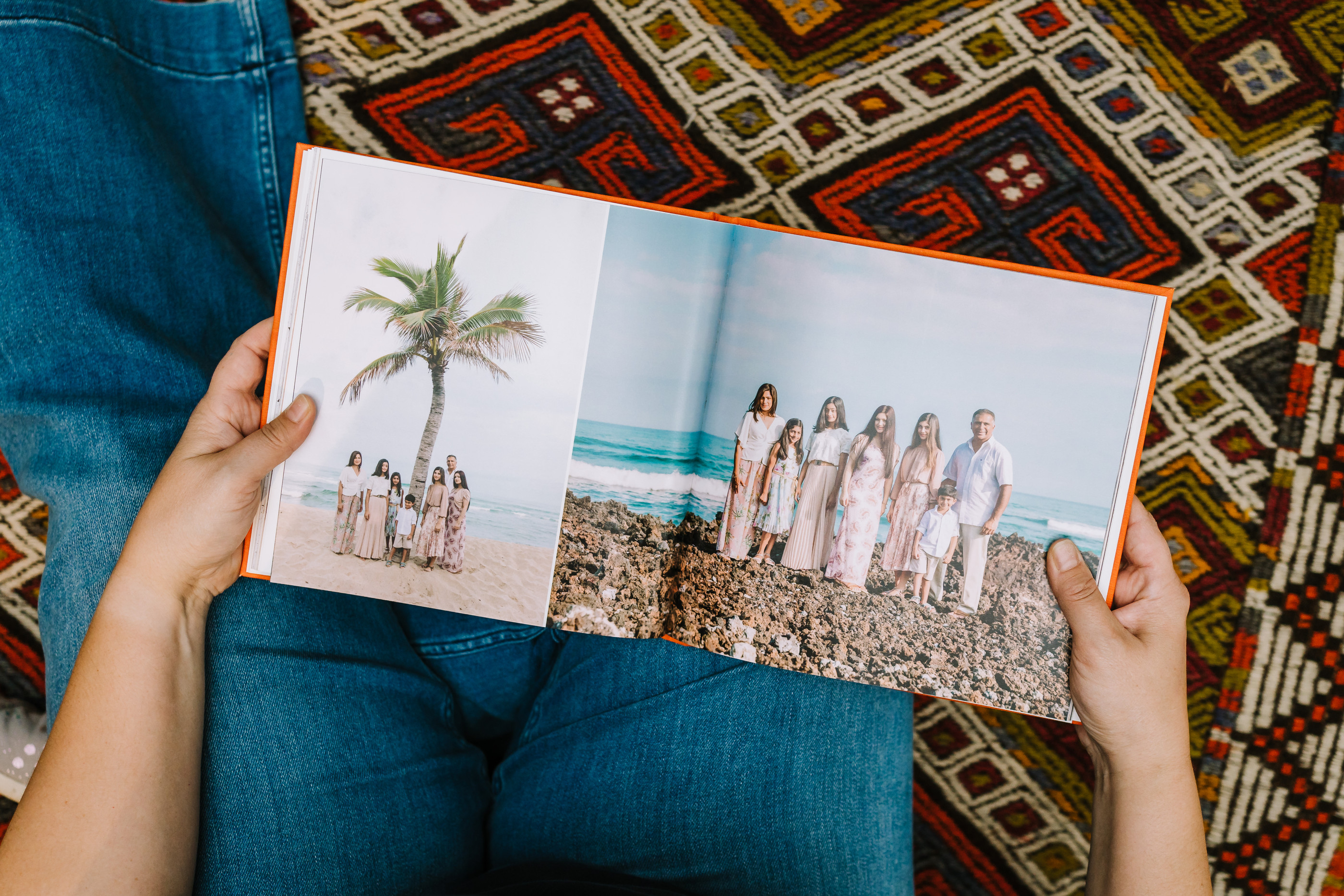 Women viewing family photo album