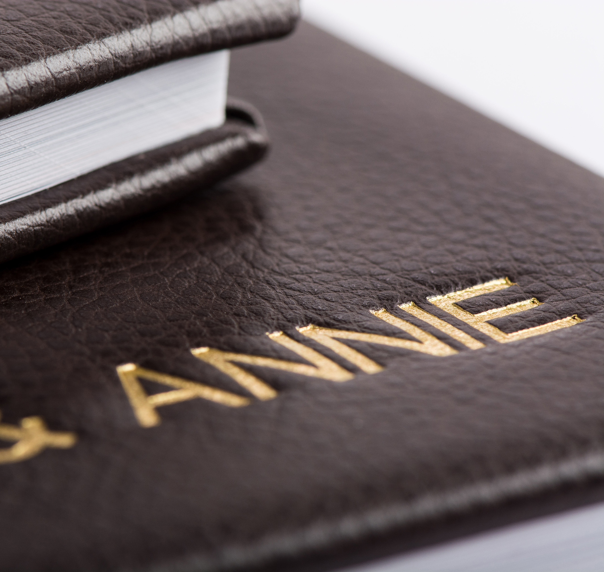 Leather photo album cover with glass front